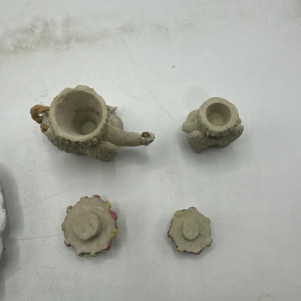 Miniature Tea Set Vintage Baby Angels 8 Pieces.
